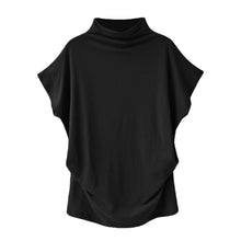 Charger l&#39;image dans la galerie, Women Loose High collar short sleeve bottoming Blouses Woman 2019 Batwing Sleeve Elegant Womens Tops And Blouses Blusas #20
