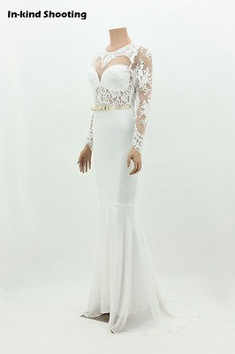 Women's Lace Long Evening Ball  Formal  Party Dress