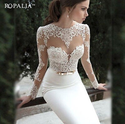 Women's Lace Long Evening Ball  Formal  Party Dress