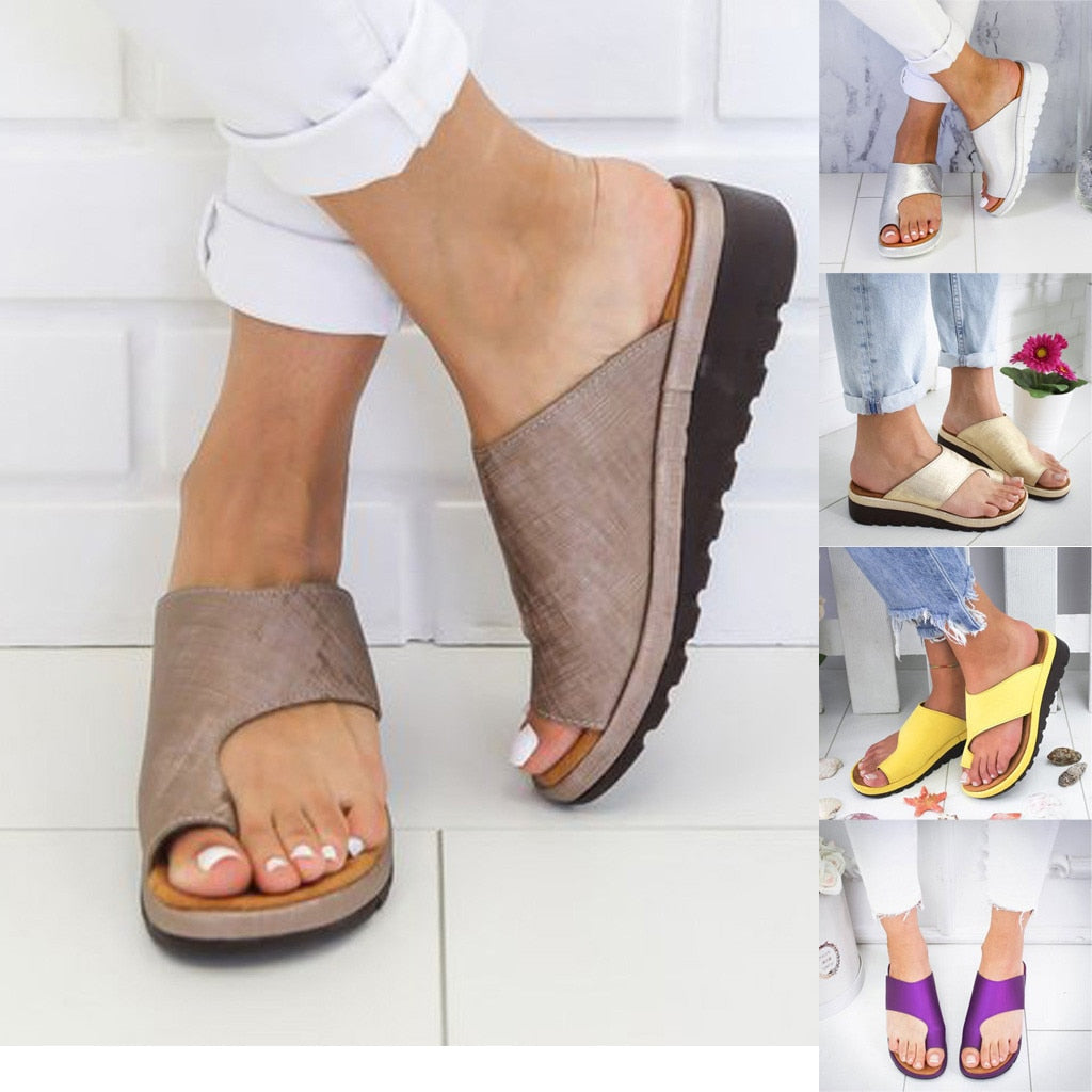 Women's Sandals 2020 Shoes Comfy Platform Flat Sole Orthopedic Bunion Corrector Plus Size 35-43 Casual Shoes Woman