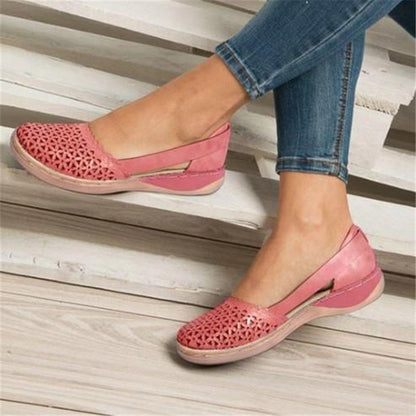 Women's Sandals 2021 Summer Handmade Ladies Shoes Leather Breathable Sandals Women Flats Retro Style Cusomized Support Slipper
