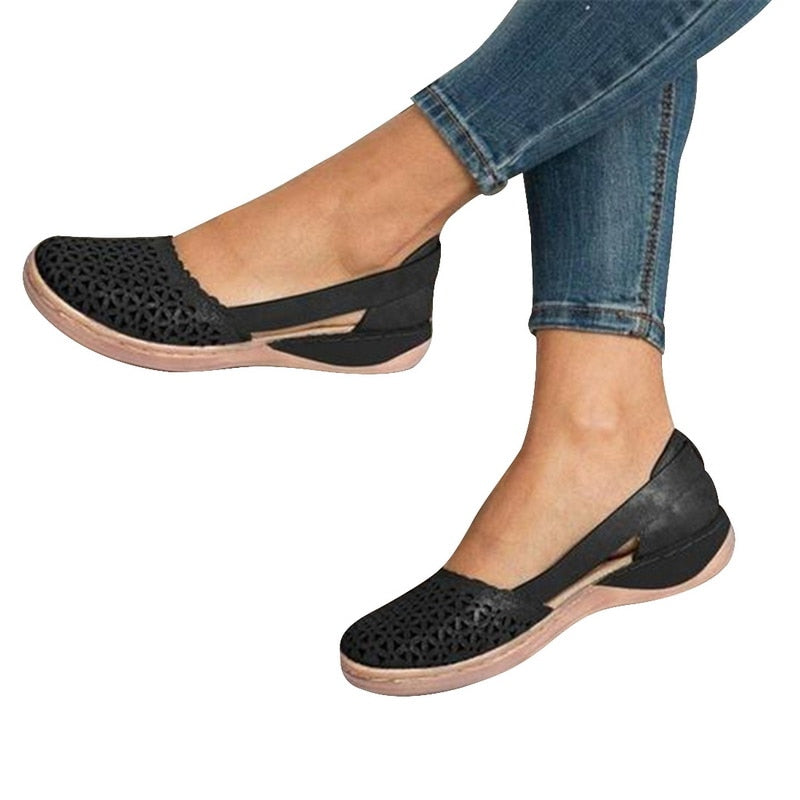 Women's Sandals 2021 Summer Handmade Ladies Shoes Leather Breathable Sandals Women Flats Retro Style Cusomized Support Slipper
