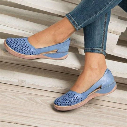 Women's Sandals 2021 Summer Handmade Ladies Shoes Leather Breathable Sandals Women Flats Retro Style Cusomized Support Slipper