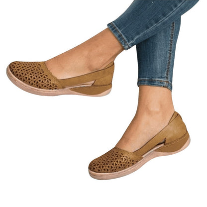 Women's Sandals 2021 Summer Handmade Ladies Shoes Leather Breathable Sandals Women Flats Retro Style Cusomized Support Slipper