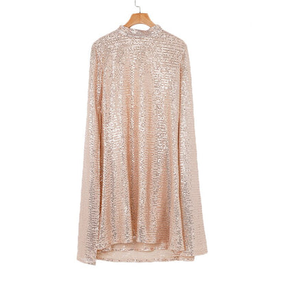 Women's Sequined Party Midi Dress Cloak Sleeves Autumn Dresses Female 2020 Summer Loose Elegant Fashion Ladies Clothes vestidos