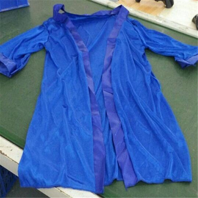 Women's Sexy Faux Satin Lace Silk Long Robes New Fashion Nightdress Sleep Dresses Female Belt Without Bathing Robes Solid Color