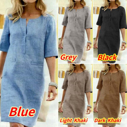 Women's Summer Sundress ZANZEA Ladies Elegant Shirt Dress Tunic Vestidos Casual Short Robe Femme Beach Party Dresses Plus Size Women's Summer Dress