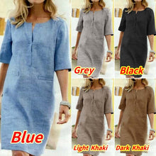 Load image into Gallery viewer, Women&#39;s Summer Sundress ZANZEA Ladies Elegant Shirt Dress Tunic Vestidos Casual Short Robe Femme Beach Party Dresses Plus Size Women&#39;s Summer Dress
