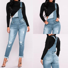 Load image into Gallery viewer, Women&#39;s Straps Straightforward Tight Calf Jeans Rompers Denim Jumpsuit Summer Overalls#30
