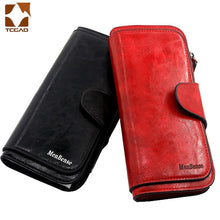 Load image into Gallery viewer, Women&#39;s Leather Wallet Three fold VINTAGE Womens Purse Mobile Phone Purse Female Coin Purse Carteira Feminina
