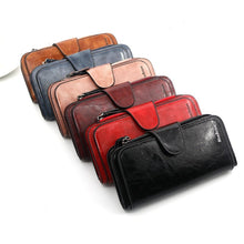 Load image into Gallery viewer, Women&#39;s Leather Wallet Three fold VINTAGE Womens Purse Mobile Phone Purse Female Coin Purse Carteira Feminina
