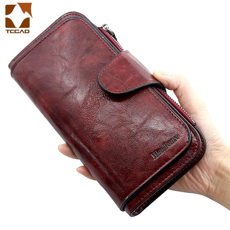 Women's Leather Wallet Three fold VINTAGE Womens Purse Mobile Phone Purse Female Coin Purse Carteira Feminina