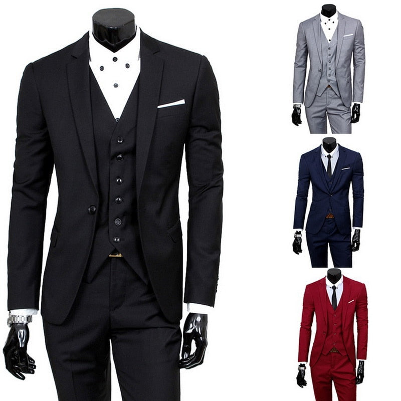 Men's Suit Groom Wedding Prom Suit Green Slim Fit Tuxedo Men Formal Business Work Office Suits 3 Piece Set (Jacket, Pants, Vest)