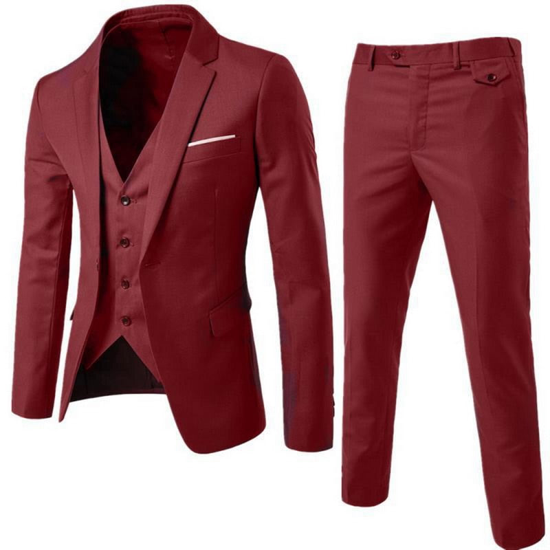 Men's Suit Groom Wedding Prom Suit Green Slim Fit Tuxedo Men Formal Business Work Office Suits 3 Piece Set (Jacket, Pants, Vest)