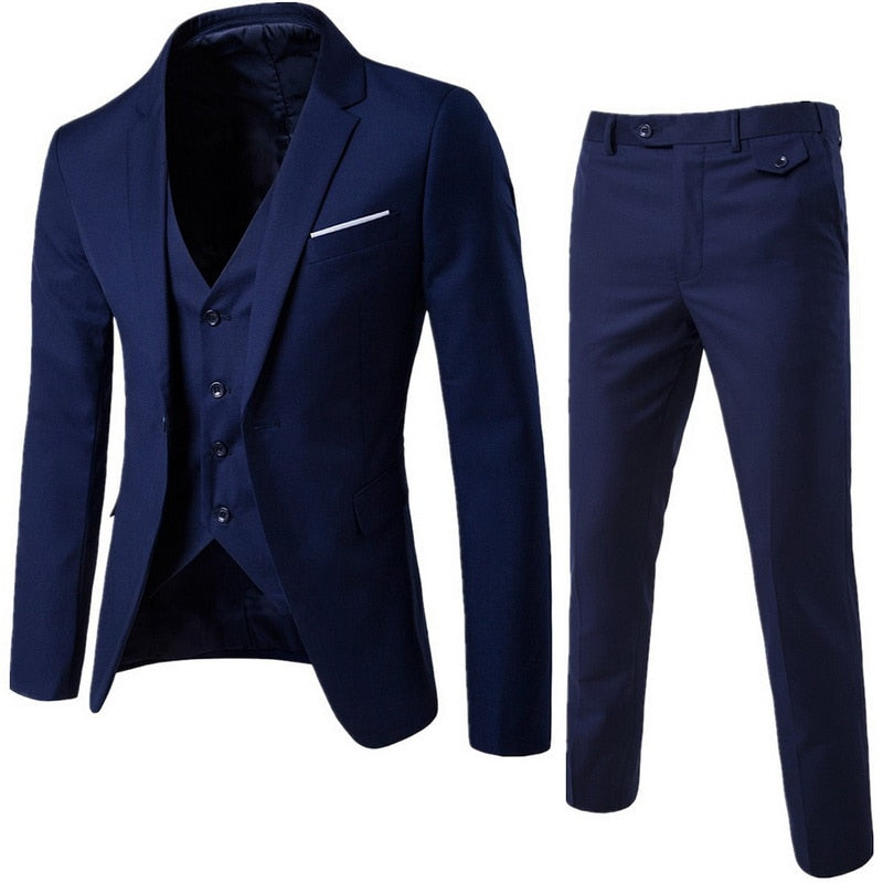 Men's Suit Groom Wedding Prom Suit Green Slim Fit Tuxedo Men Formal Business Work Office Suits 3 Piece Set (Jacket, Pants, Vest)