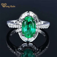 Load image into Gallery viewer, Wong Rain Vintage 100% 18K Solid Gold 1.8 CT Natural Emerald Gemstone Wedding Engagement Rings Customized Rings Fine Jewelry Jewellery
