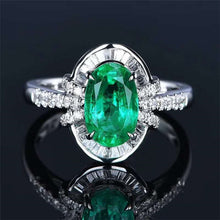Load image into Gallery viewer, Wong Rain Vintage 100% 18K Solid Gold 1.8 CT Natural Emerald Gemstone Wedding Engagement Rings Customized Rings Fine Jewelry Jewellery
