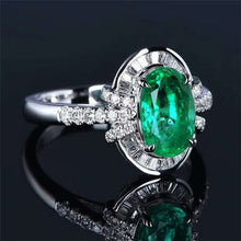 Load image into Gallery viewer, Wong Rain Vintage 100% 18K Solid Gold 1.8 CT Natural Emerald Gemstone Wedding Engagement Rings Customized Rings Fine Jewelry Jewellery
