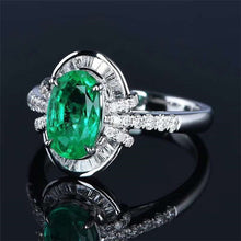 Load image into Gallery viewer, Wong Rain Vintage 100% 18K Solid Gold 1.8 CT Natural Emerald Gemstone Wedding Engagement Rings Customized Rings Fine Jewelry Jewellery
