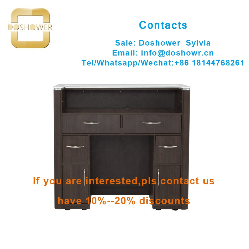 Wood reception desk with reception desk counter for design office reception desk