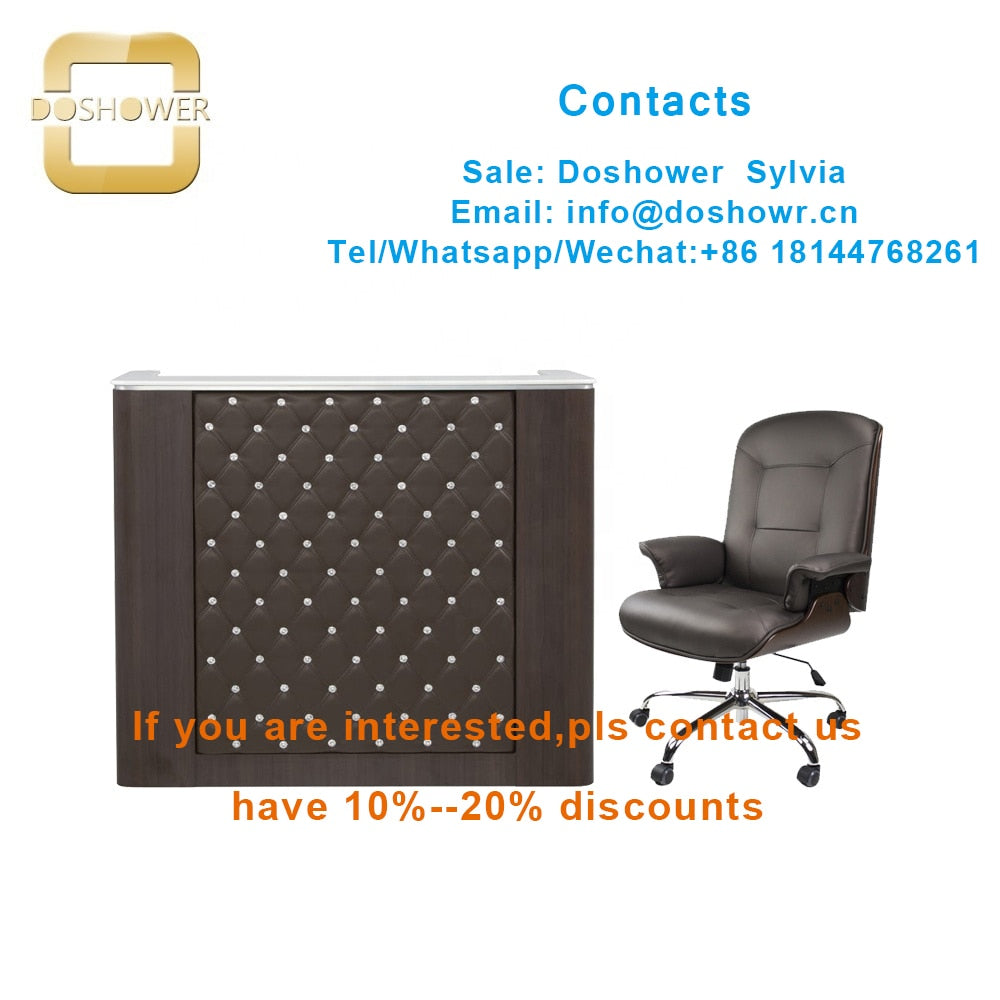Wood reception desk with reception desk counter for design office reception desk