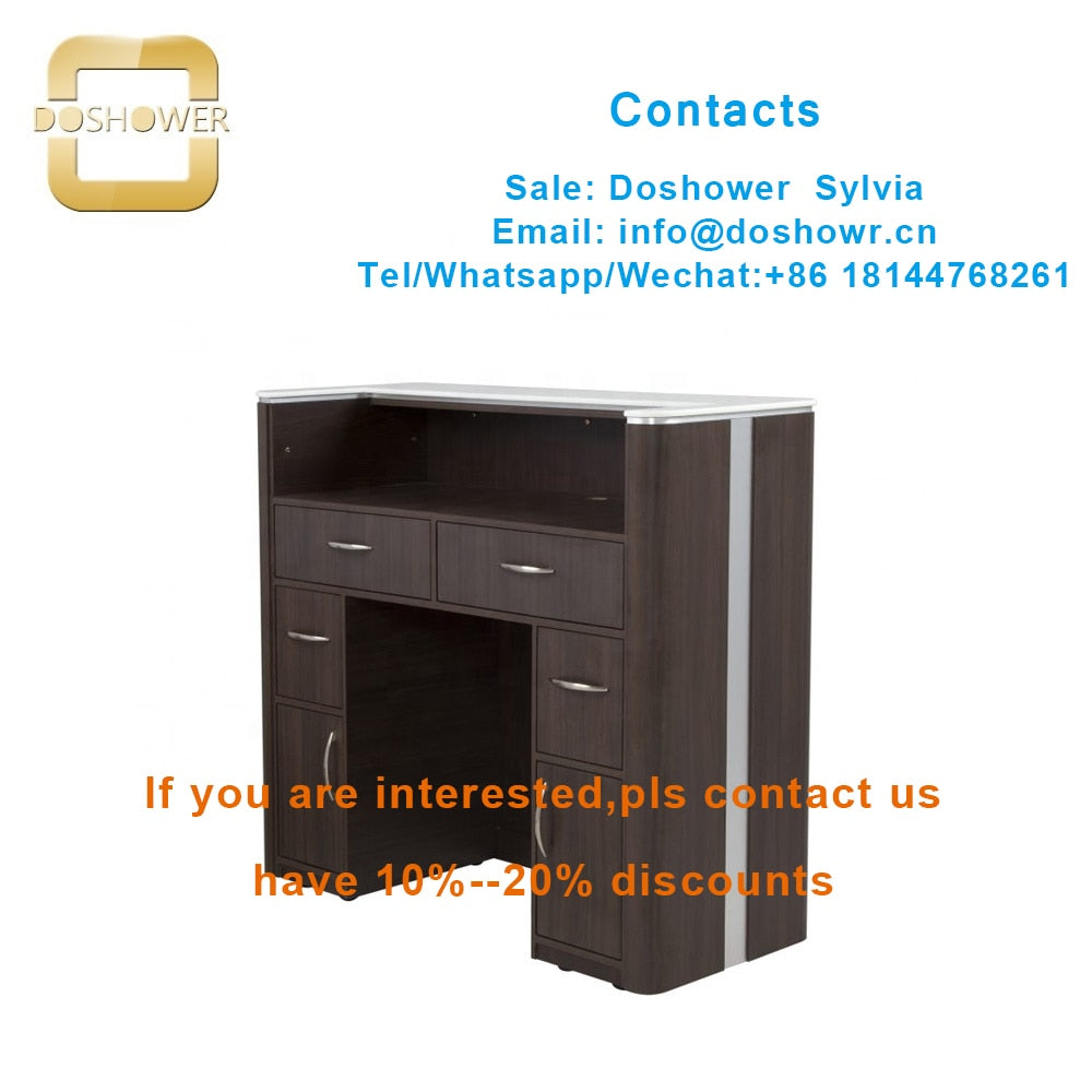 Wood reception desk with reception desk counter for design office reception desk