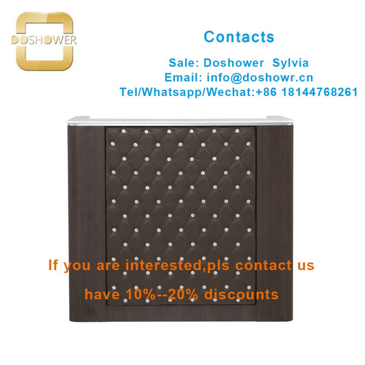 Wood reception desk with reception desk counter for design office reception desk