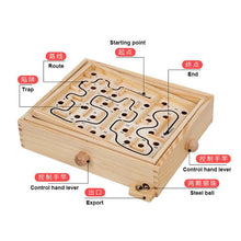 Cargar imagen en el visor de la galería, Wooden 3D Magnetic Ball Maze Puzzle Toy Wood Case Box Fun Brain Hand Game Challenge Balance Educational Toys for Children Adult
