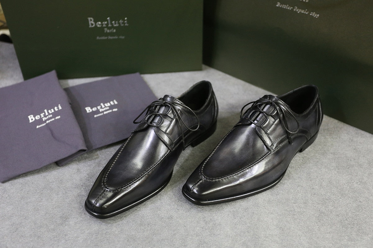 Workplace business point with men's shoes Derby dress shoes Goodyear British gentleman custom made by hand