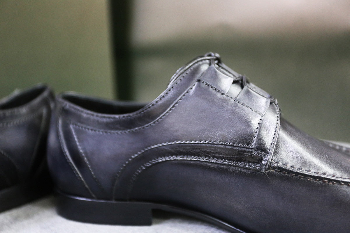 Workplace business point with men's shoes Derby dress shoes Goodyear British gentleman custom made by hand