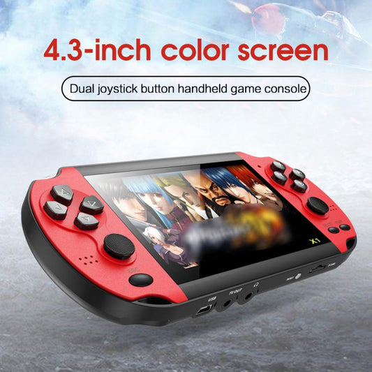 X1 4.3 Inch Retro Game Handheld Game Console 8G Built-in 10,000 Classic Games Portable Player Support TV Out Video Game Machine
