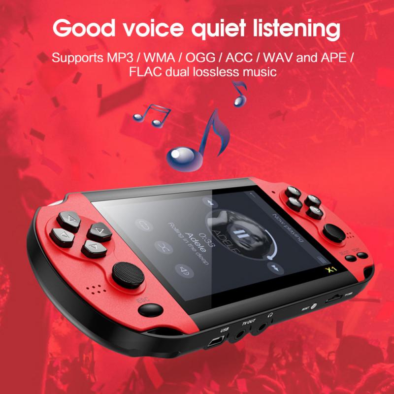 X1 4.3 Inch Retro Game Handheld Game Console 8G Built-in 10,000 Classic Games Portable Player Support TV Out Video Game Machine