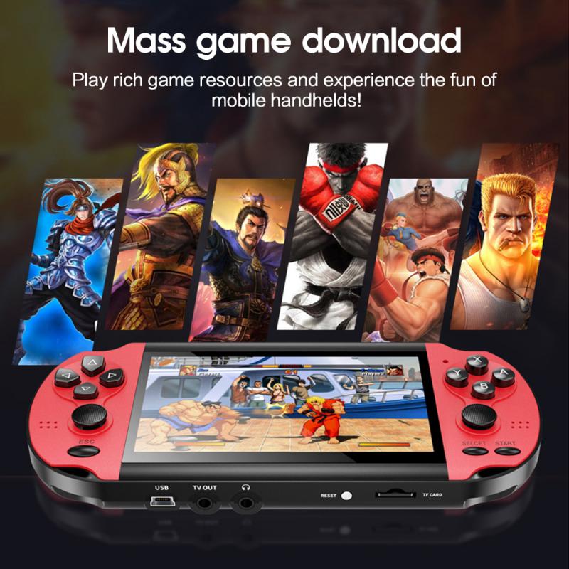 X1 4.3 Inch Retro Game Handheld Game Console 8G Built-in 10,000 Classic Games Portable Player Support TV Out Video Game Machine