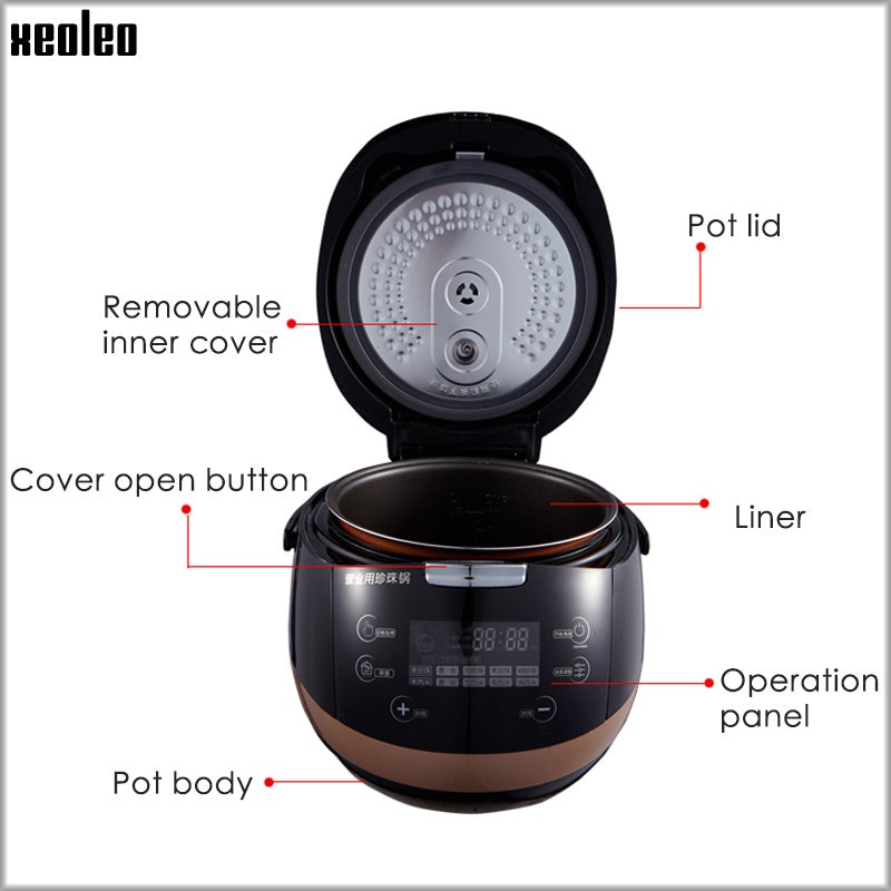 XEOLEO Tapioca Cooker Milk Tea Shop Pearl Machine Bubble tea pearl Cooker pot Sago cooker making machine Non-stick pan 5L 900W