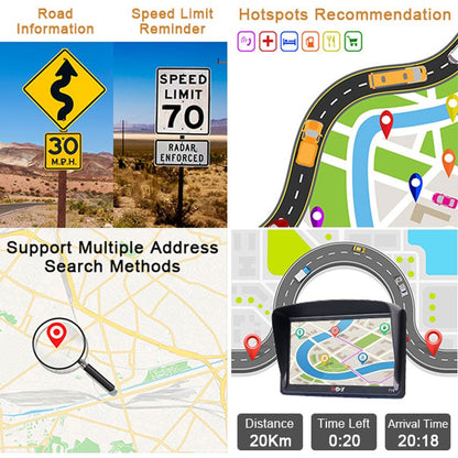 XGODY 7 Inch HD FM Bluetooth Car GPS Navigation Latest Europe America Map Sat Nav Vehicle GPS Navigators 715 128MB+8GB Coche GPS