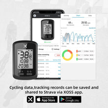 Charger l&#39;image dans la galerie, XOSS G + GPS Computer Wireless Speedometer Bluetooth IPX7 1.8inch LCD Display MTB Road Bicycle ANT+ Cadence Cycling Race Compute
