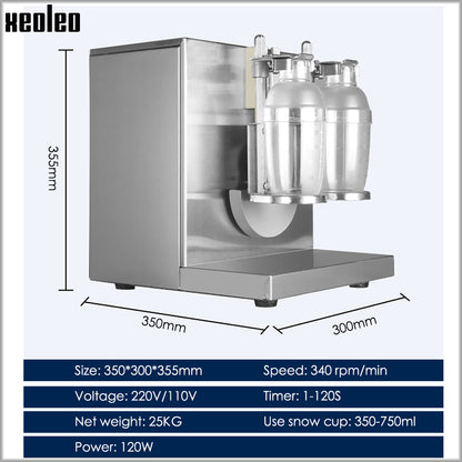 Xeoleo Boba Bubble Tea Shaker Double Cups shaker machine Milk Shaking Machine Bubble tea Machine