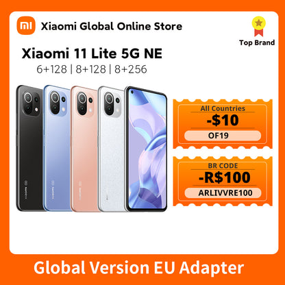 Xiaomi 11 Lite 5G NE Global Version 6G+128G/8G+128G/8G+256G Snapdragon 778G Octa Core 64MP Camera 90Hz Display 33W Fast Charger