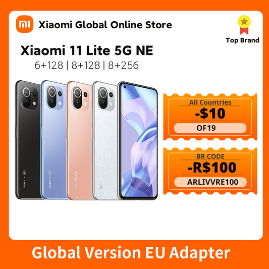 Xiaomi 11 Lite 5G NE Global Version 6G+128G/8G+128G/8G+256G Snapdragon 778G Octa Core 64MP Camera 90Hz Display 33W Fast Charger