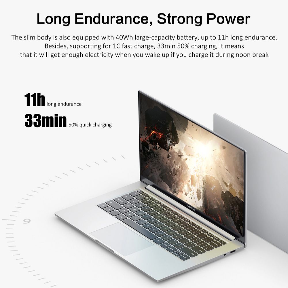 Xiaomi RedmiBook 14 II Laptop AMD Ryzen 7 4700U 16GB DDR4+512GB SSD 14'' FHD 100%sRGB Notebook Ultra-Lightweight Metal Body PC