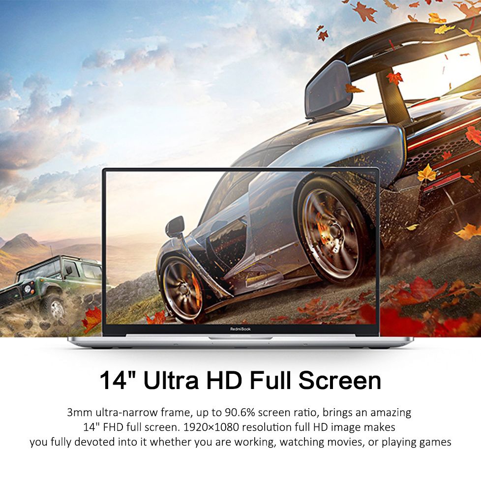 Xiaomi RedmiBook 14 II Laptop AMD Ryzen 7 4700U 16GB DDR4+512GB SSD 14'' FHD 100%sRGB Notebook Ultra-Lightweight Metal Body PC