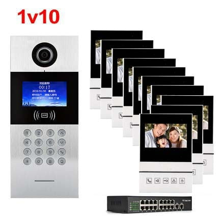 XinSiLu New TCP/IP HD digital video intercom doorbell 4.3" screen, residential intelligent electronic access control system 1V10