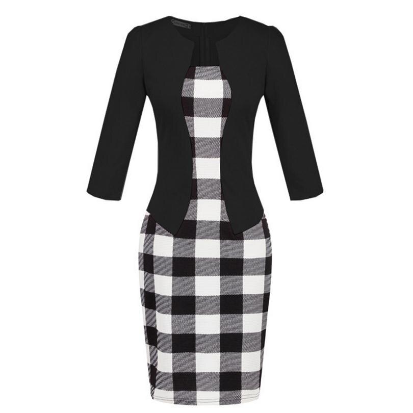 YGYEEG Women Dresses One Piece Patchwork Floral Print Elegant Business Party Formal Office Plus Size Bodycon Pencil Work Dress