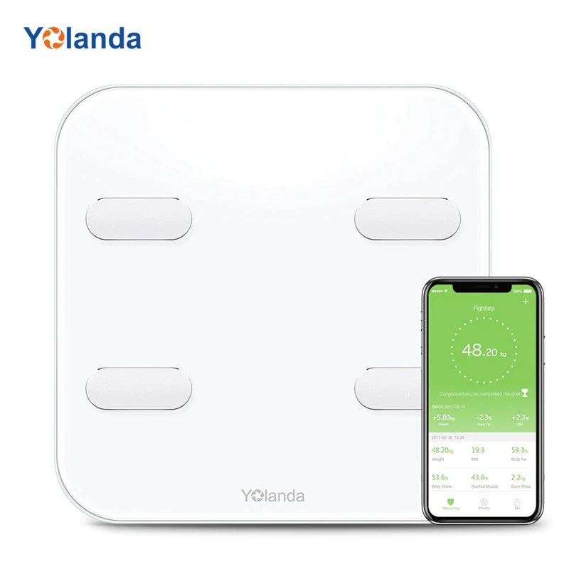 Yolanda CS20A Body Fat Scale WiFi+Bluetooth Smart Electronic Digital Weight Scale APP Unlimited Users Scale Heart Rate