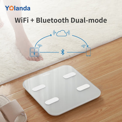 Yolanda CS20A Body Fat Scale WiFi+Bluetooth Smart Electronic Digital Weight Scale APP Unlimited Users Scale Heart Rate
