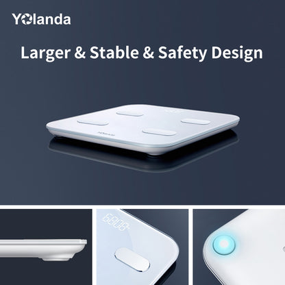 Yolanda CS20A Body Fat Scale WiFi+Bluetooth Smart Electronic Digital Weight Scale APP Unlimited Users Scale Heart Rate