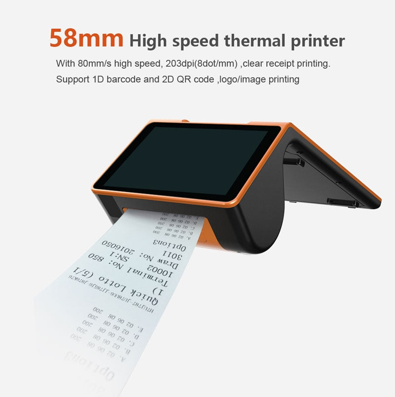 ZKC PC901/PC900 Dual Touch Screen Barcode Scanner POS Terminal Android Barcode Mobile POS with Printer