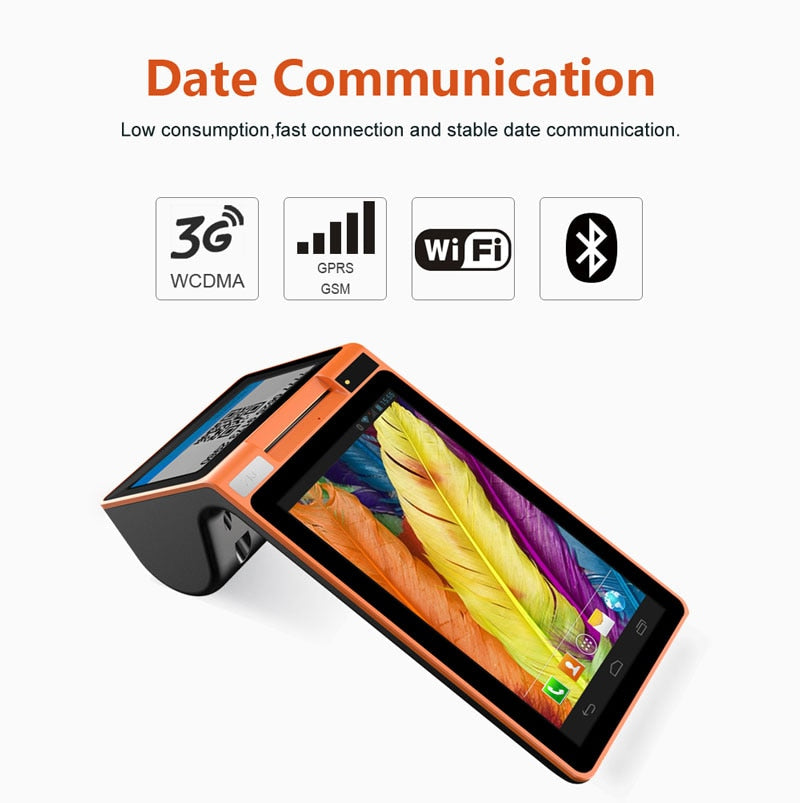 ZKC PC901/PC900 Dual Touch Screen Barcode Scanner POS Terminal Android Barcode Mobile POS with Printer