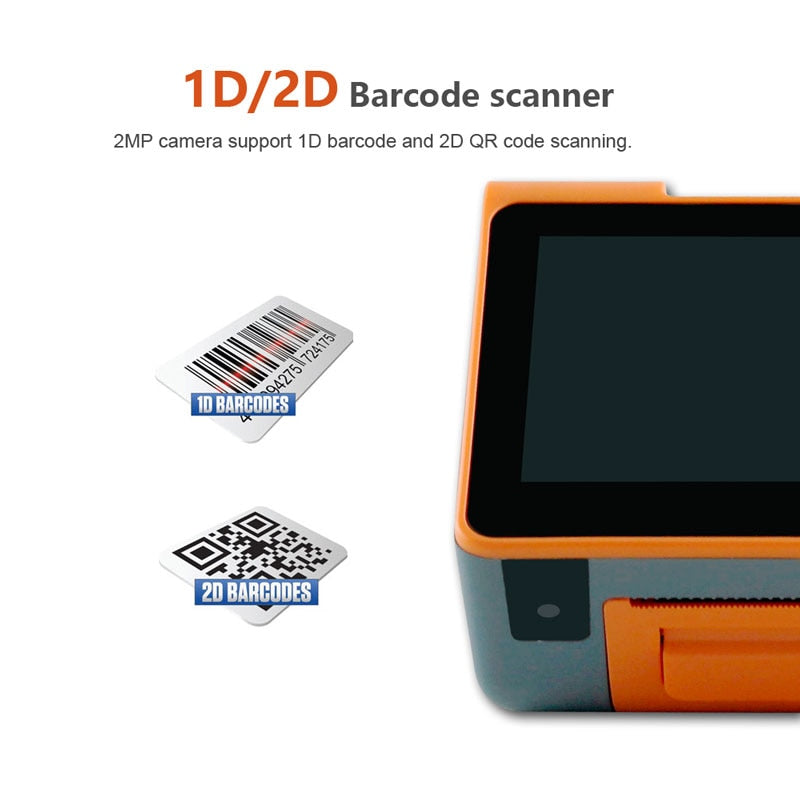 ZKC PC901/PC900 Dual Touch Screen Barcode Scanner POS Terminal Android Barcode Mobile POS with Printer