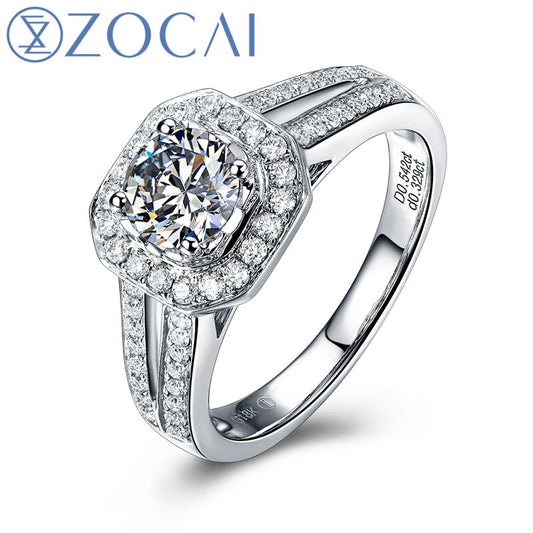 ZOCAI 2014 Model 100% Natural Diamond 0.82 CT F-G / VS Certified Diamond engagement ring Fine Jewelry W04973 Women's Jewellery